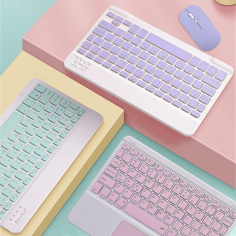 Support Bluetooth Keyboard Russian Arabic Korean Spanish Teclado Keyboard for Android Samsung Windows Apple Mac iPad Keyboard
