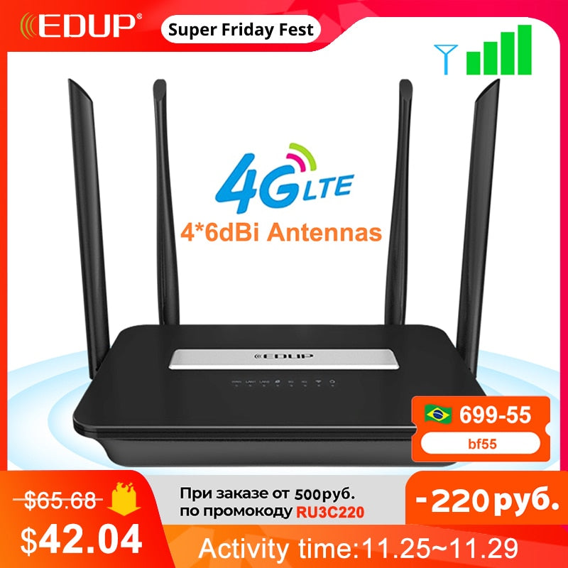 EDUP 4G ルーター wifi Simカードワイヤレス